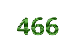 Green Number 466 isolated white background