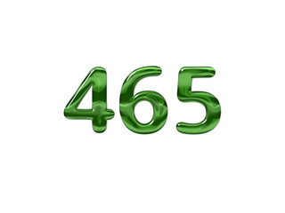 Green Number 465 isolated white background