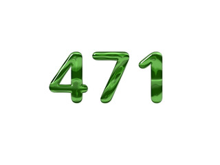 Green Number 471 isolated white background