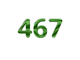 Green Number 467 isolated white background