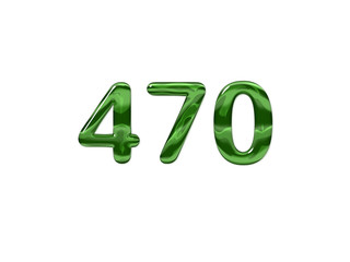 Green Number 470 isolated white background