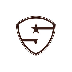 letter s star shield logo vector
