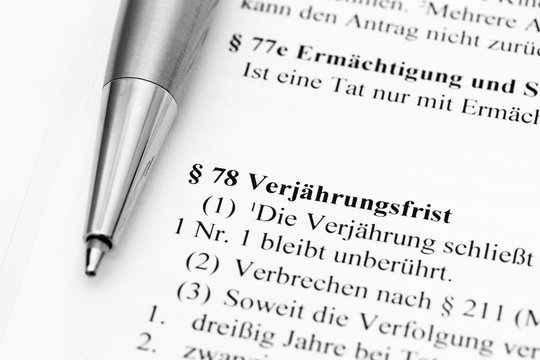 Verj&auml;hrungsfrist Strafgesetzbuch