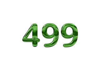 Green Number 499 isolated white background