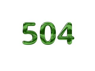 Green Number 504 isolated white background