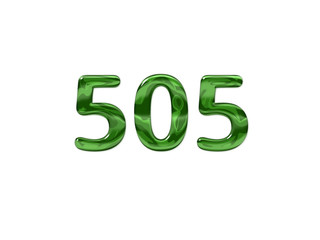 Green Number 505 isolated white background
