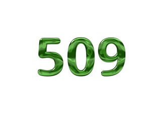 Green Number 509 isolated white background
