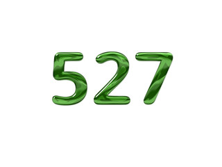 Green Number 527 isolated white background