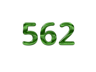 Green Number 562 isolated white background