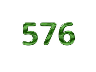 Green Number 576 isolated white background