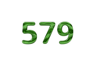 Green Number 579 isolated white background