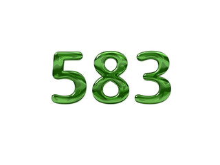 Green Number 583 isolated white background