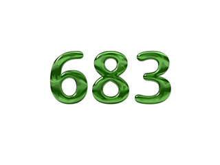Green Number 683 isolated white background