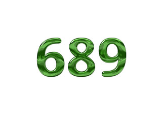 Green Number 689 isolated white background