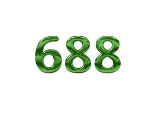 Green Number 688 isolated white background