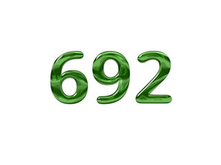 Green Number 692 isolated white background