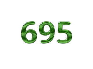 Green Number 695 isolated white background