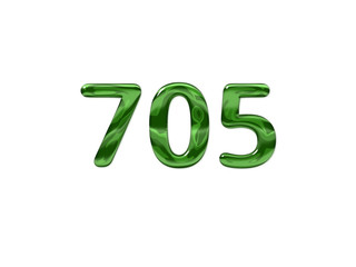 Green Number 705 isolated white background
