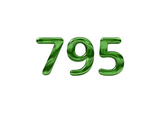 Green Number 795 isolated white background
