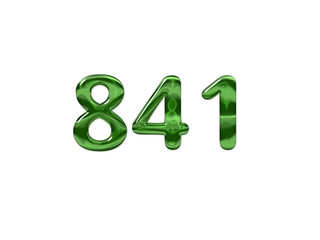 Green Number 841 isolated white background