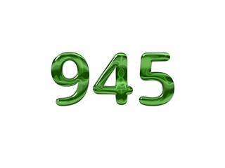 Green Number 945 isolated white background