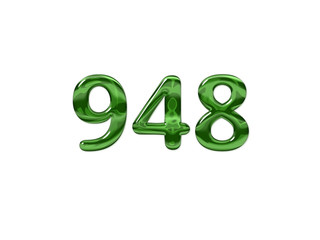 Green Number 948 isolated white background