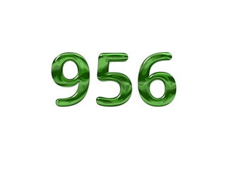 Green Number 956 isolated white background