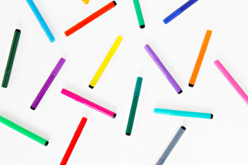 crayons on white background