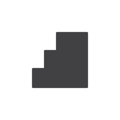 Step Stairs vector icon. filled flat sign for mobile concept and web design. Ladder simple solid icon. Symbol, logo illustration. Pixel perfect vector graphics