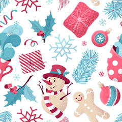 Vector seamless Christmas pattern.