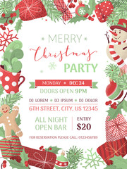 Vector happy holidays flat background.