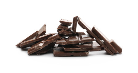 Chocolate bars isolated on white background
