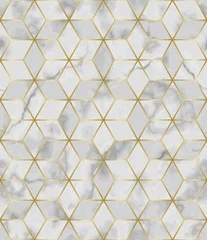 Fototapeten Luxury Marble Mosaic Star Tile Seamless Pattern © kronalux