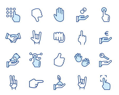H&auml;nde und Gesten Vector Icon Illustration Set