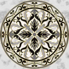 Schilderijen op glas Luxury Gray Marble Mosaic Classic Seamless Pattern © kronalux