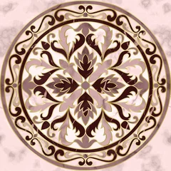 Deurstickers Luxury Pink Marble Mosaic Classic Seamless Pattern © kronalux