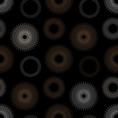 wired graphic stars seamless pattern black gold