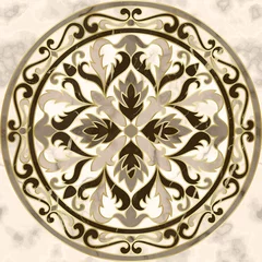 Gordijnen Luxury Beige Marble Mosaic Classic Seamless Pattern © kronalux