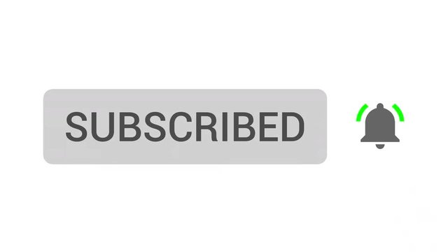 Mouse Clicking Subscribe Button and Bell Notification with White Background.