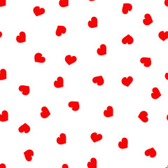 Seamless pattern for Valentine's Day. Cute hand drawn hearts on white background