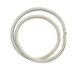 Frame made of rope on white background