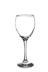 Empty wineglass on white background