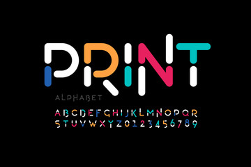 Fototapeta Modern font design, trendy alphabet letters and numbers obraz