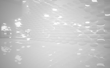 White smooth abstract architectural background. 3D illustration and rendering