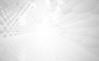 White smooth abstract architectural background. 3D illustration and rendering