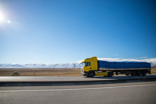 Truck Moves on Highway
