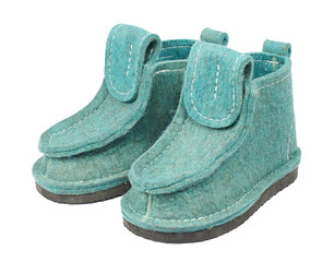 felt felt boots on a white background