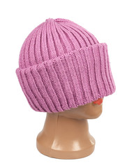 women`s knitted hat on a white background