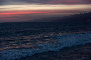sunset over the sea Santa Monica