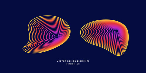 Modern vector abstract elemetnt with colored lines.